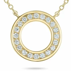 45 cm halskæde med vedhæng i 14 karat guld 0,20 ct