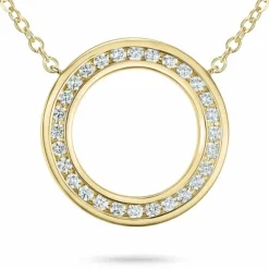 45 cm halskæde med vedhæng i 14 karat guld 0,504 ct