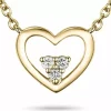 42 cm hjerte diamantvedhæng med halskæde i 14 karat guld 0,05 ct
