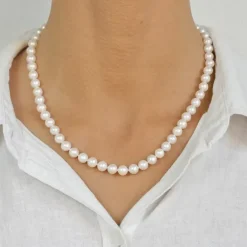 45 cm Perlehalskæde med ferskvandsperle.