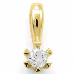 0,10 ct diamant solitairevedhæng i 14 karat guld 0,10 ct