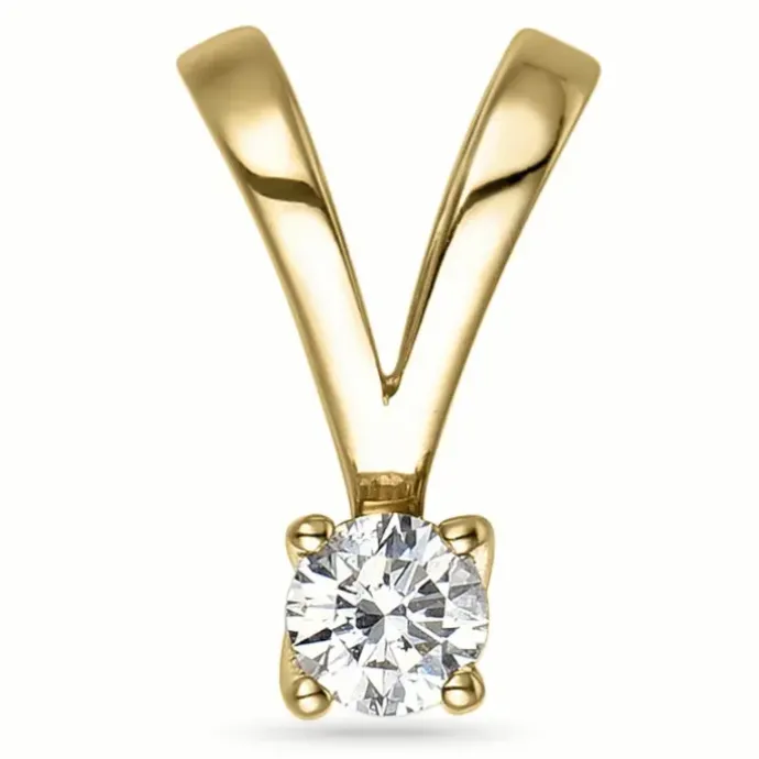 0,10 ct diamant vedhæng i 14 karat guld 0,10 ct