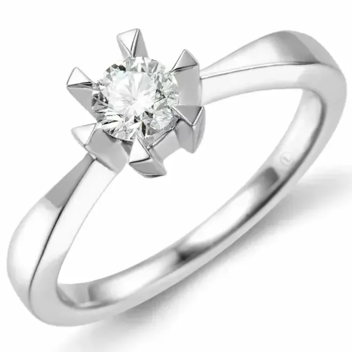 0,40 ct lab grown diamant ring i 14 karat hvidguld 0,40 ct