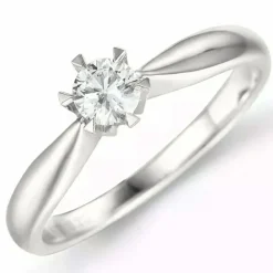 0,20 ct lab grown diamant ring i 14 karat hvidguld 0,20 ct