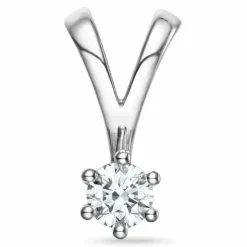 0,40 ct lab grown diamant solitairevedhæng i 14 karat hvidguld 0,40 ct