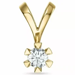 0,40 ct lab grown diamant solitairevedhæng i 14 karat guld 0,40 ct