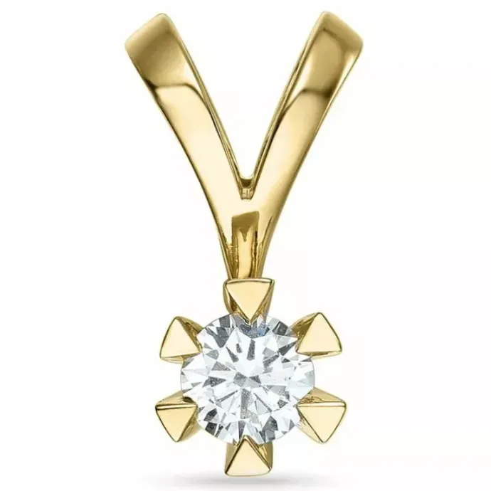0,40 ct lab grown diamant solitairevedhæng i 14 karat guld 0,40 ct
