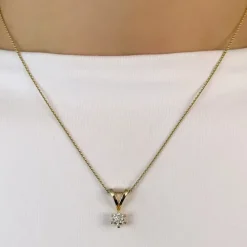 0,40 ct lab grown diamant solitairevedhæng i 14 karat guld 0,40 ct