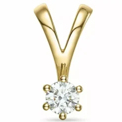 0,30 ct lab grown diamant solitairevedhæng i 14 karat guld 0,30 ct