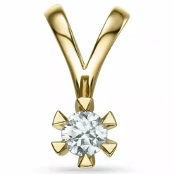 0,30 ct lab grown diamant solitairevedhæng i 14 karat guld 0,30 ct
