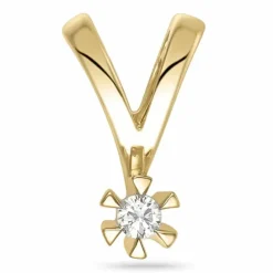 0,05 ct lab grown diamant vedhæng i 14 karat guld 0,05 ct