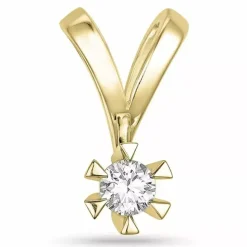0,20 ct lab grown diamant vedhæng i 14 karat guld 0,20 ct