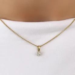 0,10 ct lab grown diamant vedhæng i 14 karat guld 0,10 ct
