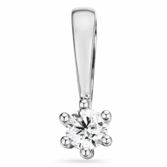 0,05 ct lab grown diamant vedhæng i 14 karat hvidguld 0,05 ct