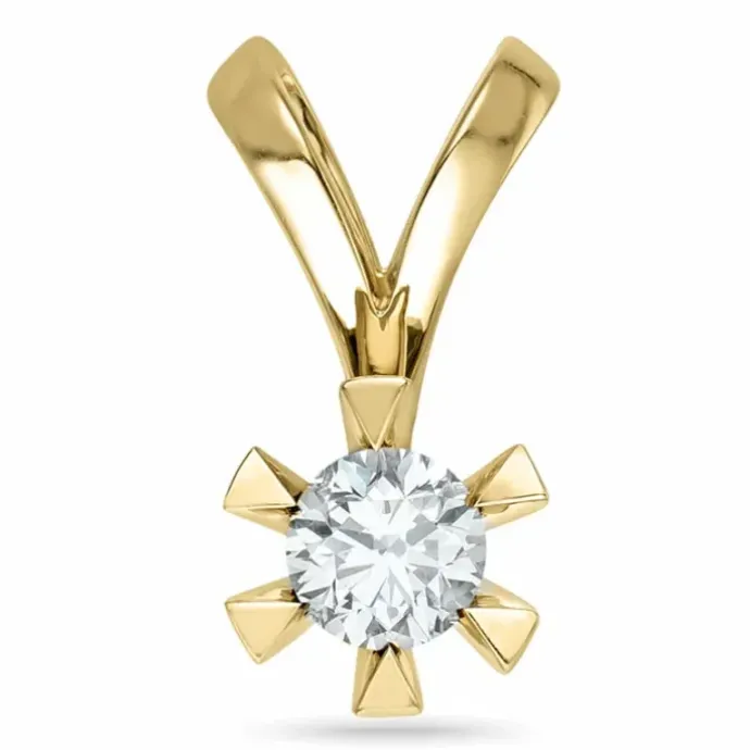 0,50 ct lab grown diamant vedhæng i 14 karat guld 0,50 ct