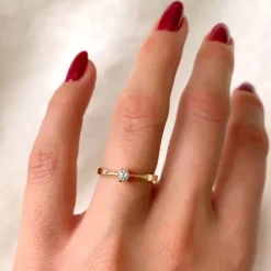 0,10 ct solitairering i 14 karat guld