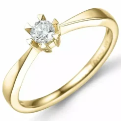0,20 ct solitairering i 14 karat guld