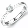 0,20 ct solitairering i 14 karat hvidguld