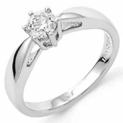 0,40 ct solitairering i 14 karat hvidguld