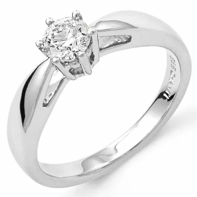 0,40 ct solitairering i 14 karat hvidguld