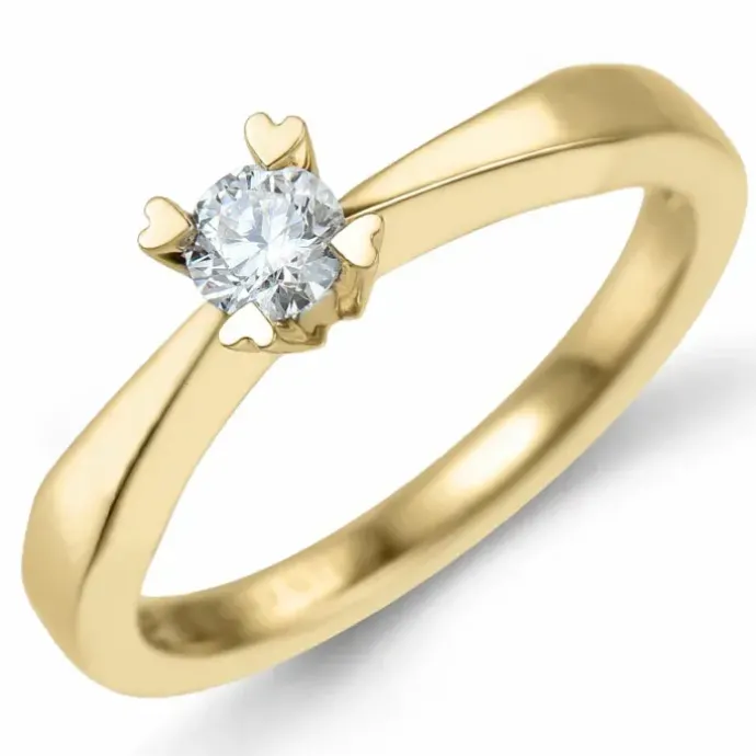 0,20 ct solitairering i 14 karat guld