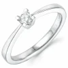 0,10 ct solitairering i 14 karat hvidguld