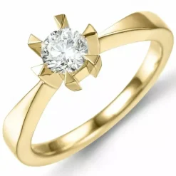 0,40 ct solitairering i 14 karat guld