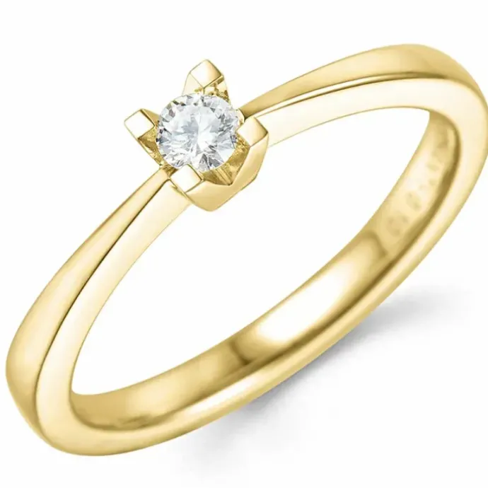 0,10 ct solitairering i 14 karat guld