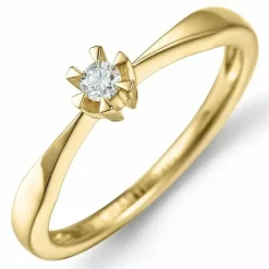 0,05 ct solitairering i 14 karat guld