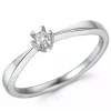 0,05 ct solitairering i 14 karat hvidguld