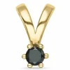 0,15 ct sort diamant solitairevedhæng i 14 karat guld 0,15 ct