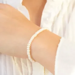4,5 mm armbånd med ferskvandsperle