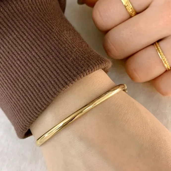 4 mm BNH armring i 14 karat guld