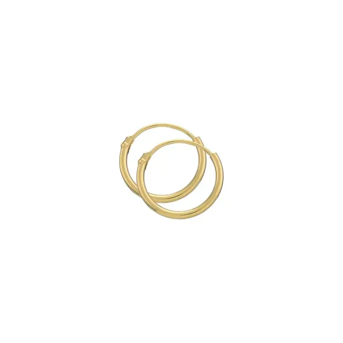 13 mm BNH creoler i 14 karat guld