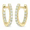 12 mm diamant creoler i 14 karat guld med diamant
