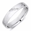 4 mm diamant vielsesring i 14 karat hvidguld 0,008 ct og 0,015 ct