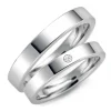 3 mm diamant vielsesringe i 9 karat hvidguld - sæt