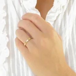 3 mm diamant vielsesringe i 14 karat guld - sæt