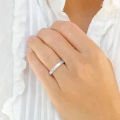 3 mm diamant vielsesringe i 14 karat hvidguld - sæt