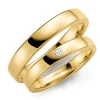 4 mm diamant vielsesringe i 9 karat guld - sæt