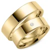 6 mm diamant vielsesringe i 9 karat guld - sæt