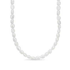 6 mm halskæde med ferskvandsperle