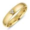 4 mm hjerte diamant vielsesring i 14 karat guld 0,01 ct