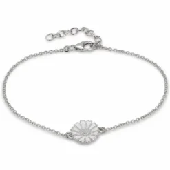 12 mm marguerit ankerarmbånd i rhodineret sølv - Marie