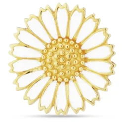 14 mm marguerit broche i forgyldt sølv - Marie