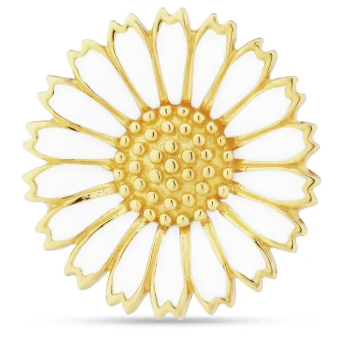 14 mm marguerit broche i forgyldt sølv - Marie
