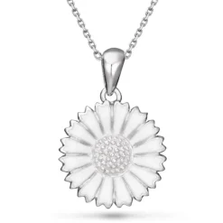 15 mm marguerit halskæde i sølv - Marie