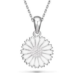 10 mm marguerit halskæde i sølv - Marie