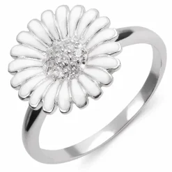15 mm marguerit ring i rhodineret sølv - Matilda