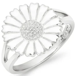 14 mm marguerit ring i sølv - Marie